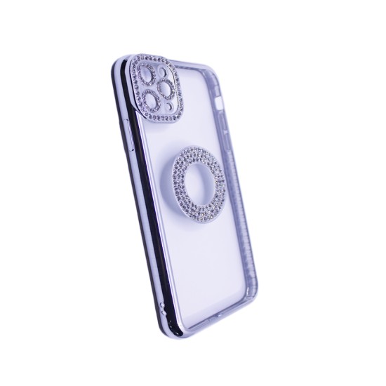 Soft Silicone Case with Diamond Design for Apple iPhone 11 Pro Max Silver Soft Silicone Case with Diamond Design for Apple iPhone 11 Pro Max Silver